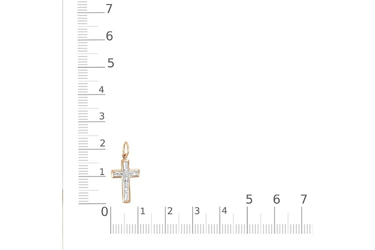 Крест из красного золота без вставок