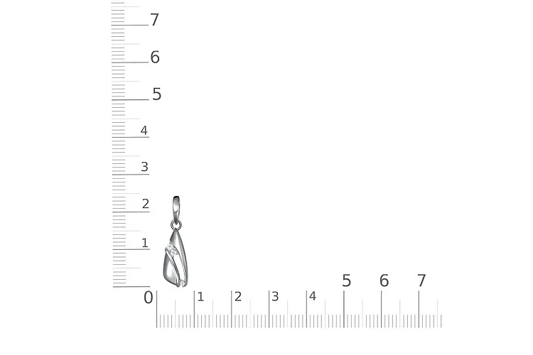 Подвеска из белого золота с 3 фианитами