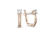 Серьги из красного золота с 2 бриллиантами