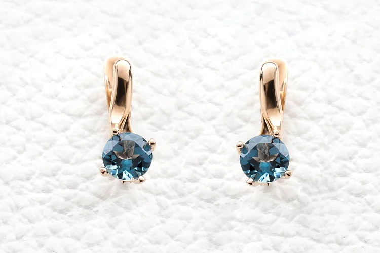 Серьги из красного золота с 2 топазами лондон