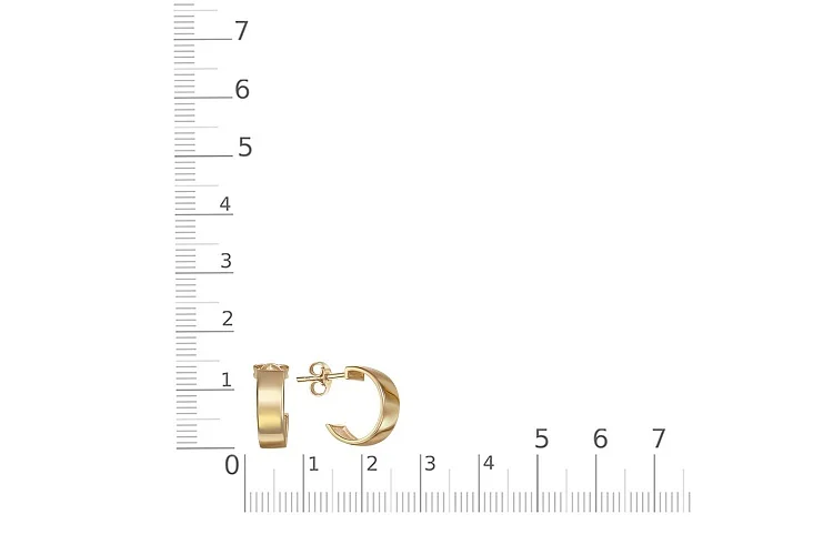 Серьги-пусеты из жёлтого золота без вставок