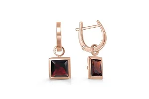 Серьги-трансформеры из красного золота с 2 гранатами