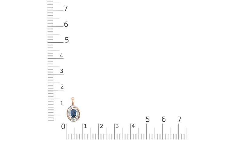 Подвеска из красного золота с топазом лондон и 12 фианитами