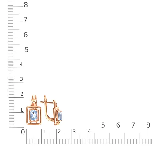 Серьги из красного золота с 2 топазами sky