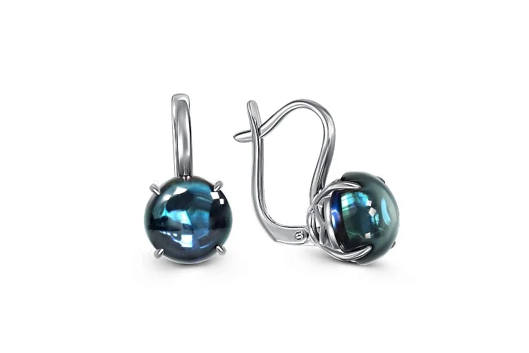 Серьги из белого золота с 2 наноситалами