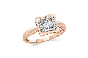 Кольцо Клевер из красного золота с 21 бриллиантами