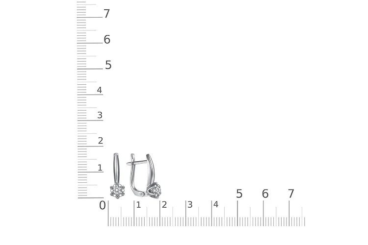Серьги Малинки из белого золота с 14 фианитами