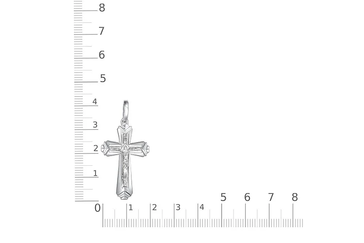 Крест из белого золота без вставок