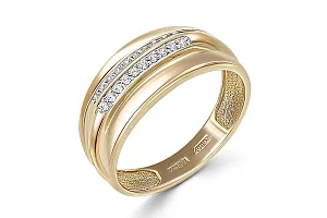 Кольцо из жёлтого золота с 20 фианитами