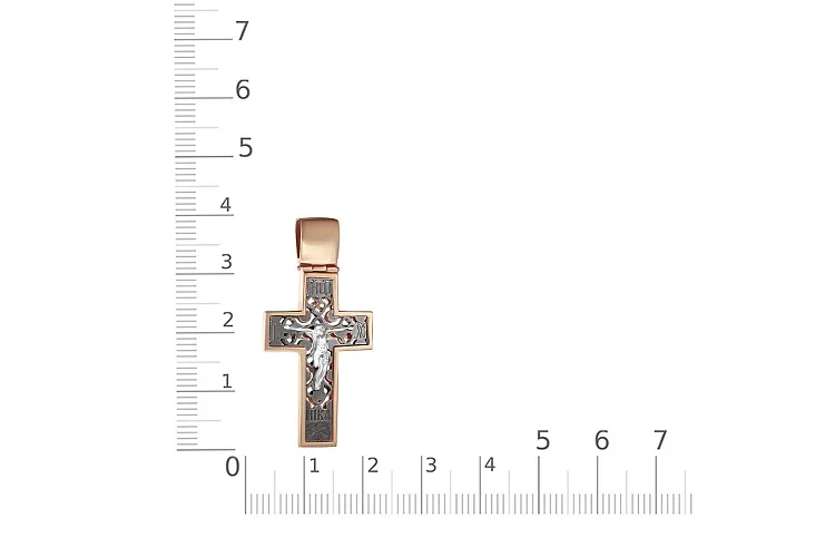 Крест из красного золота без вставок