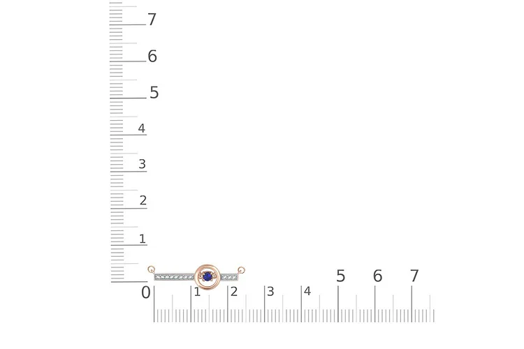Колье из красного золота с корундом и 11 фианитами