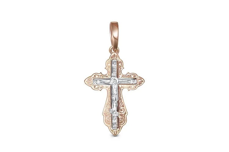 Крест из красного золота без вставок