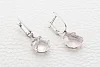 Серьги из белого золота с 2 кварцами и 32 фианитами
