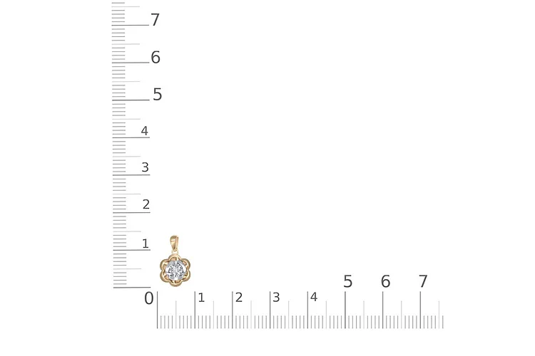 Подвеска Цветок из жёлтого золота с бриллиантом