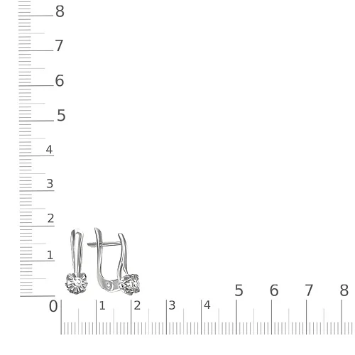 Серьги из белого золота с 2 бриллиантами