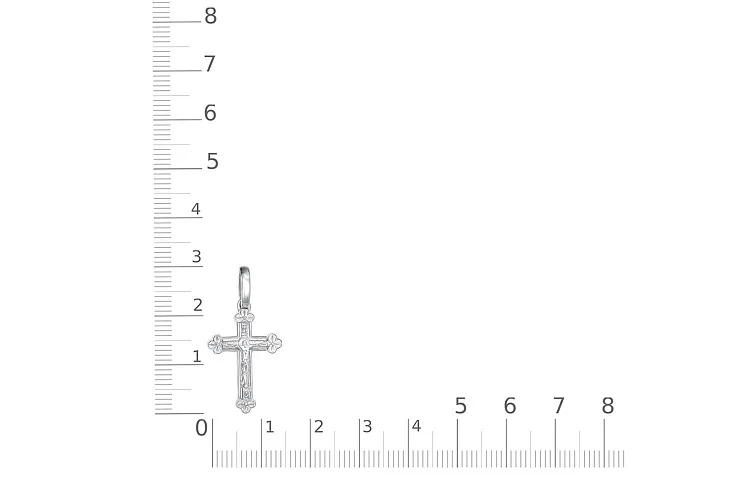 Крест из белого золота без вставок