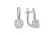 Серьги Малинки из белого золота с 40 бриллиантами