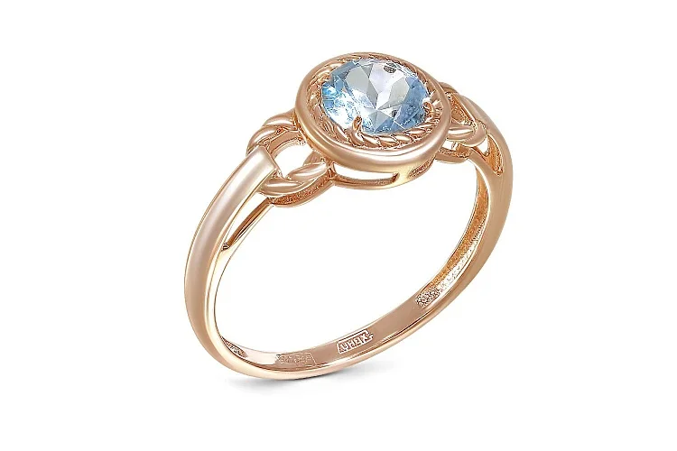 Кольцо из красного золота с топазом sky