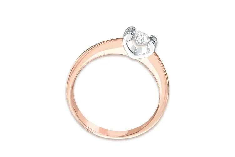 Кольцо из красного золота с муассанитом