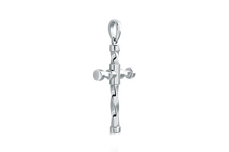 Крест из белого золота без вставок
