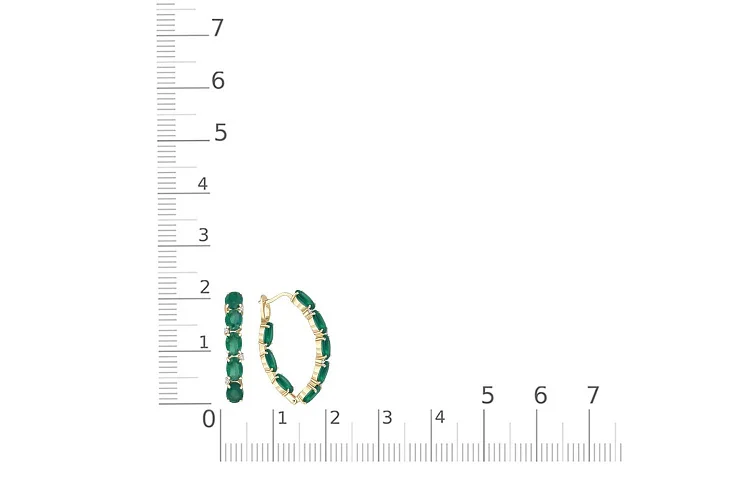 Серьги из жёлтого золота с 16 агатами и 8 фианитами
