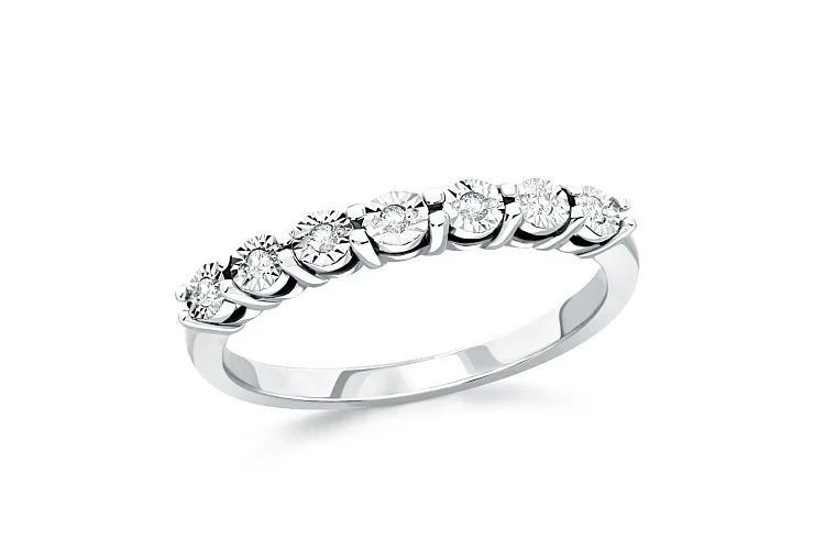 Кольцо Дорожка из белого золота с 7 бриллиантами