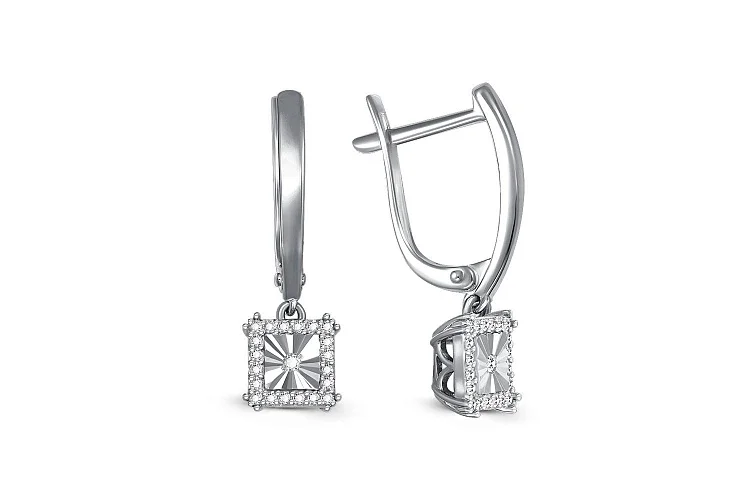 Серьги из белого золота с 42 бриллиантами