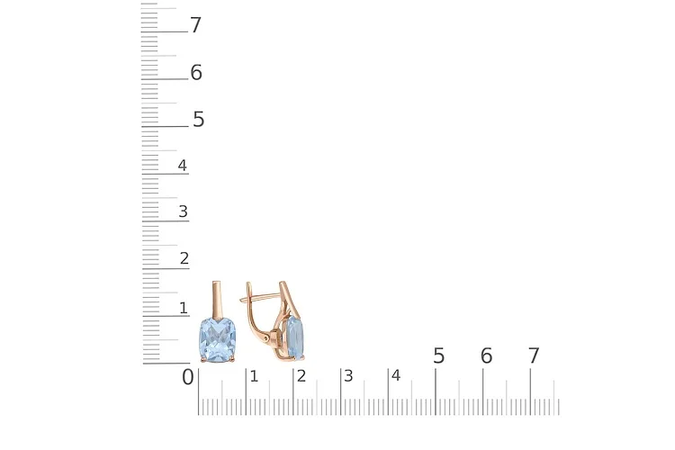 Серьги из красного золота с 2 топазами sky