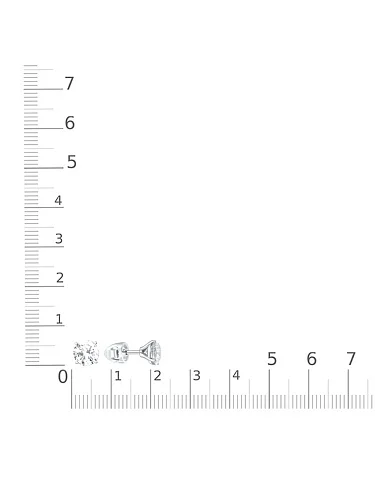 Серьги-пусеты из белого золота с 2 выращенными бриллиантами