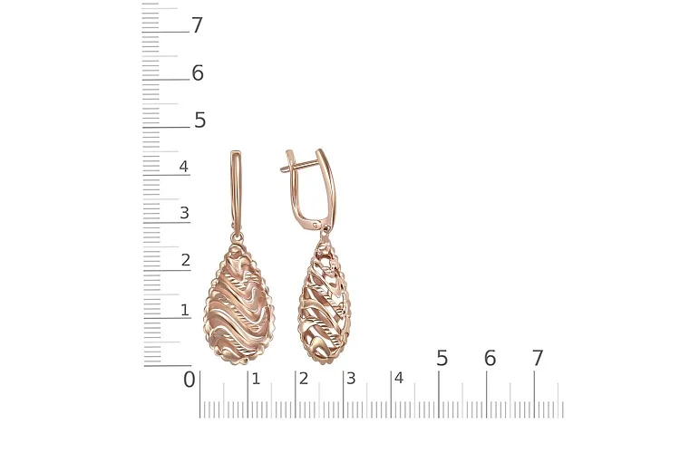 Серьги из красного золота без вставок