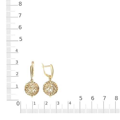 Серьги-трансформеры Шары из жёлтого золота без вставок