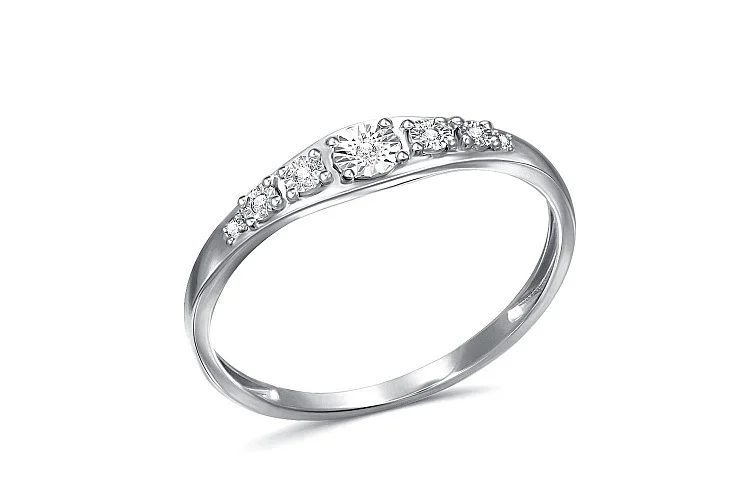 Кольцо Дорожка из белого золота с 7 бриллиантами