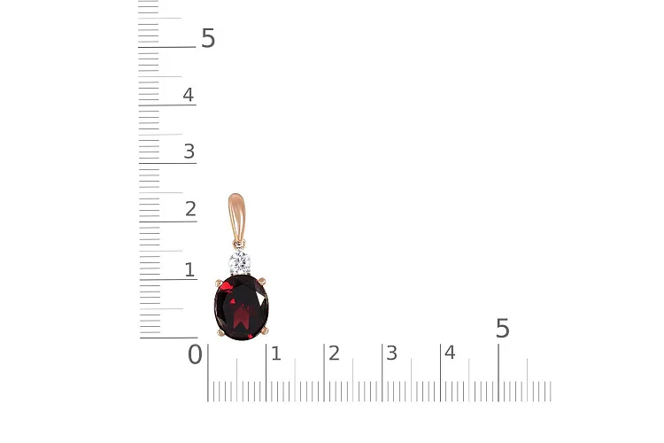 Подвеска из красного золота с кварцем и фианитом