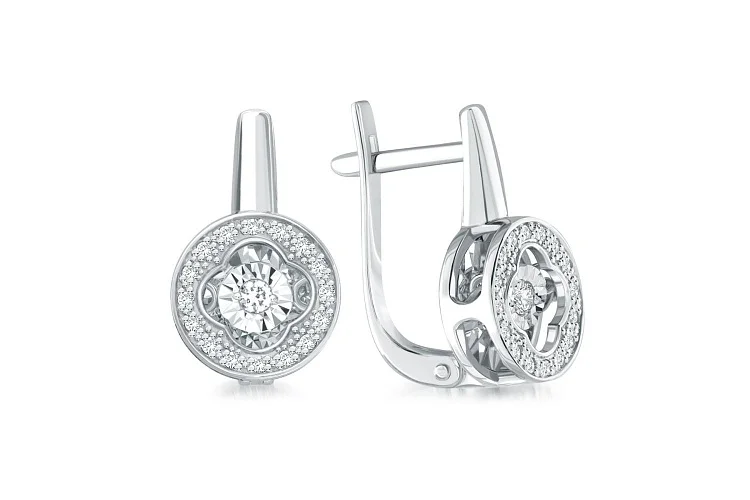 Серьги из белого золота с 34 бриллиантами