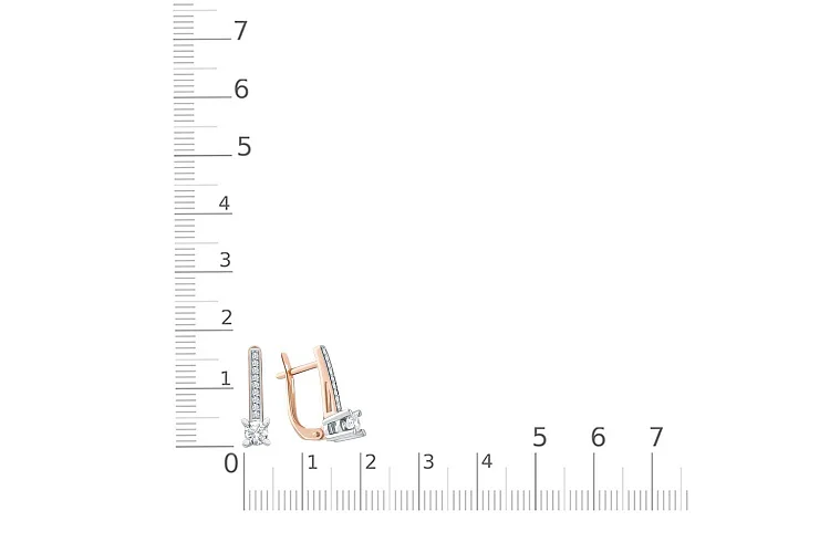 Серьги из красного золота с 20 бриллиантами