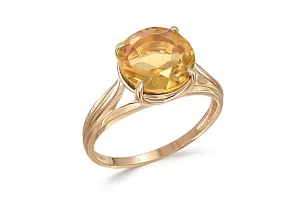 Кольцо из жёлтого золота с цитрином