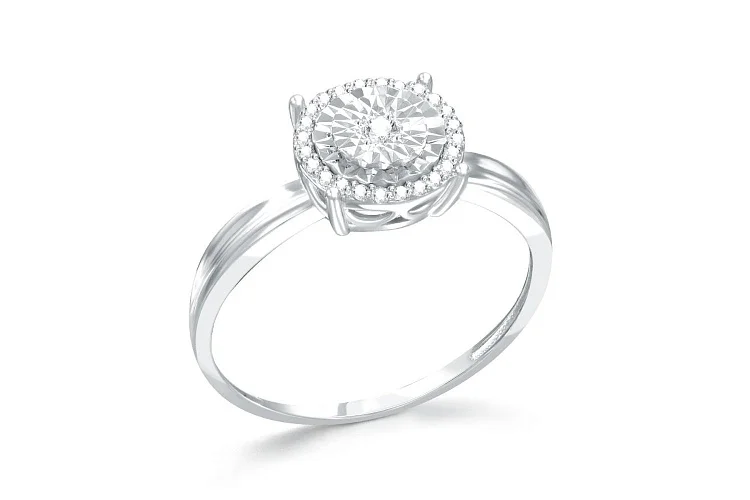 Кольцо из белого золота с 25 бриллиантами