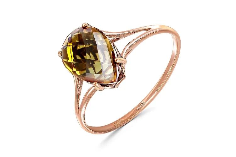 Кольцо из красного золота с султанитом