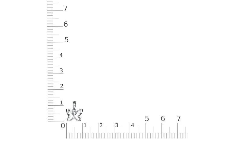 Подвеска Бабочка из белого золота с фианитом