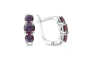 Серьги из белого золота с 6 александритами