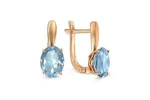 Серьги из красного золота с 2 топазами swiss