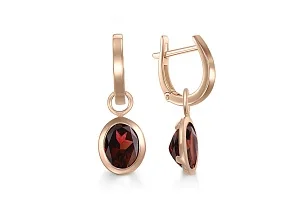 Серьги-трансформеры из красного золота с 2 гранатами