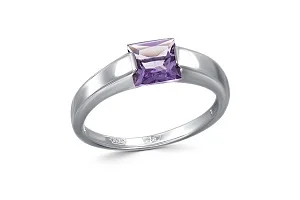 Кольцо из белого золота с аметистом