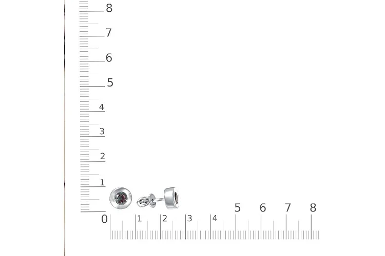 Серьги-пусеты из белого золота с 2 александритами