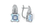 Серьги из белого золота с 2 топазами sky