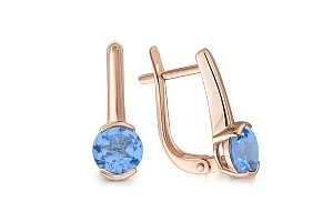 Серьги из красного золота с 2 топазами swiss