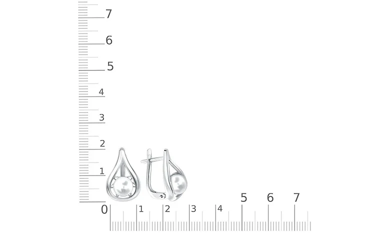 Серьги из белого золота с 2 жемчужинами