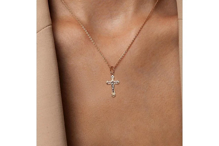 Крест из красного золота без вставок