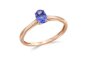 Кольцо из красного золота с танзанитом