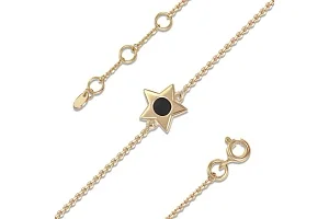 Детский браслет Звезда из жёлтого золота с ониксом